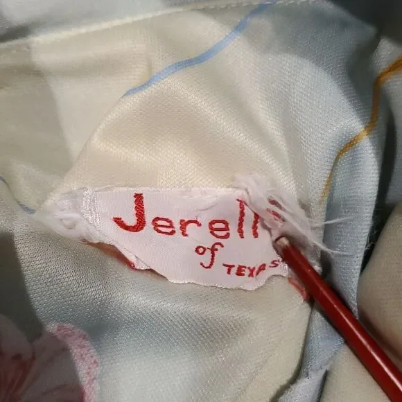 Vintage Tie Dye Floral Print Dagger Collar Blouse Sz M - Picture 8 of 8